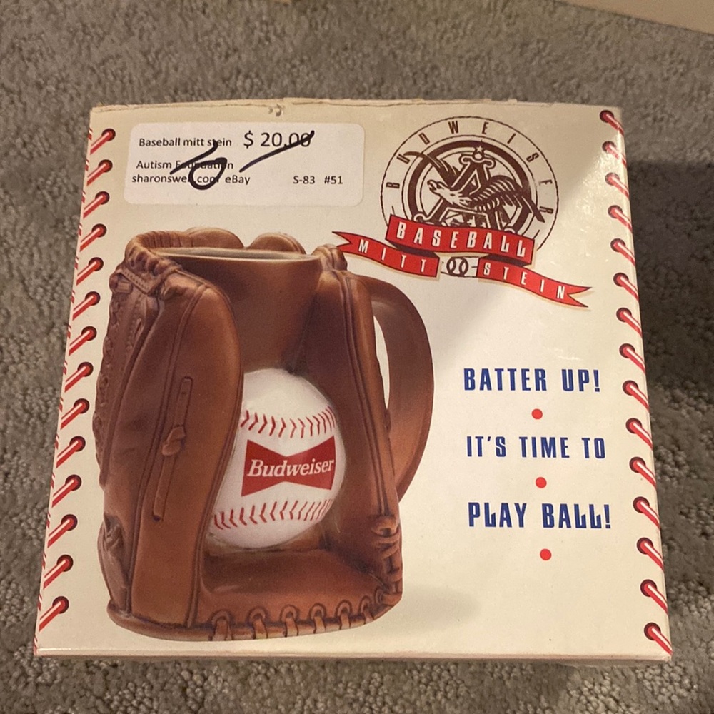 Baseball mitt stein Anheuser Busch Budweiser nib